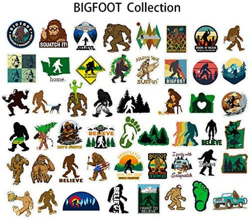 Kilmila Big Cartoon Foot Stickers?50Pcs with Sasquatch Keychain?Gifts Merch Big Cartoon Fans Party Supplies Bogfoot Toys Games Stickers for Skateboard Guitar Bicycle Kids