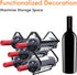 Wine Racks 6 Bottles Wine Bottle Holder, Countertop or Wall Mounted for Wine Storage, Hanging Wine Storage Shelf, Black Metal Wine Rack Bottles Holder Organizer for Bar, Kitchen, Cabinet, Pantry