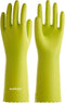 wahoo PVC Dishwashing Cleaning Gloves, Skin-Friendly, Reusable Kitchen Gloves with Cotton Flocked Liner, Non-Slip, Large