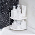 2-Tier Corner Storage Shelf Stackable Organizer for Cosmetics, Bathroom, Kitchen, Countertop, and Vanity, Silver