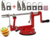 Apple Peeler, Slicer Corer Potato Peelers 3 In 1, Stainless Steel Heavy Duty Suction Cup Base And 5 Extra Blades Included As Well As Cleaning Tool (red)