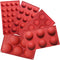 5Pack Sphere Silicone Molds,Ausplua Silicon Dome mold semi sphere Baking Mould for Making Candy, Chocolate,Cake,Jelly,Variety Sizes?Brick Red)