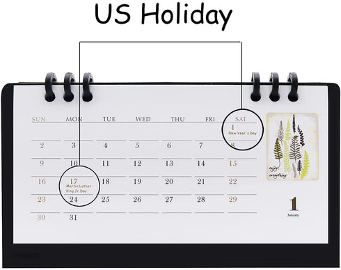 2022 Mini Desk Calendar Flip Monthly Memo Notes Calendar 6.9" x 3.7" - Life