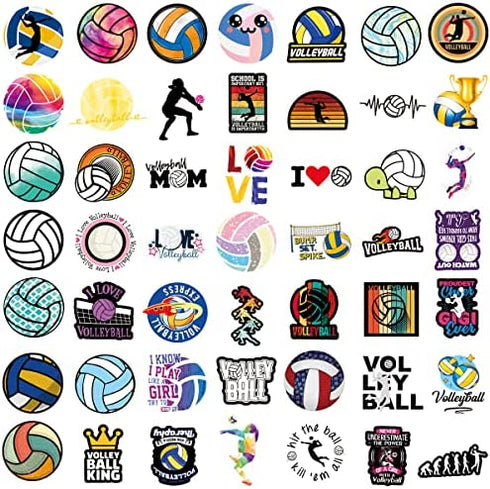 100 Pcs Volleyball Stickers,Volleyball Stickers Gifts,Volleyball Gifts for Teen Girls,Stickers for Water Bottles Rewards Decal Laptop Hydro Flask Water Bottle Car Computer Guitar Skateboard Luggage