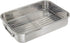 ExcelSteel Multiuse with Rack and Foldable Handles for Easy Storage Stainless Steel Roasting Pan, 12.5", Stainless