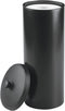 mDesign Plastic Floor Stand Toilet Paper Organizer w/Cover, 3-Roll Space-Saving Tissue Storage - for Bathroom, Fits Under Sink, Vanity, Shelf, in Cabinet, Corner - Hyde Collection - Black