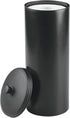 mDesign Plastic Floor Stand Toilet Paper Organizer w/Cover, 3-Roll Space-Saving Tissue Storage - for Bathroom, Fits Under Sink, Vanity, Shelf, in Cabinet, Corner - Hyde Collection - Black