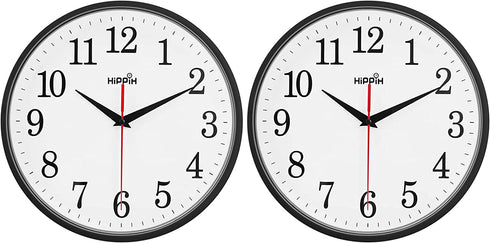Yoobure 10 Inch Silent Quartz Decorative Wall Clock Non-Ticking Classic Digital Clock Battery Operated Round Easy to Read Home/Office/School Clock