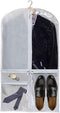 Wedding Dress Cover 50inch for Hanging Clothes, Gusseted Closet Storage Costume Dance Garment Bag with 3 Clear Zipper Pockets, Breathable Travel & Competition Protector for Suit Coat Jacket Sweater