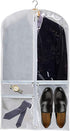 Wedding Dress Cover 50inch for Hanging Clothes, Gusseted Closet Storage Costume Dance Garment Bag with 3 Clear Zipper Pockets, Breathable Travel & Competition Protector for Suit Coat Jacket Sweater