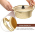 AHIER Ramen Pot, Korean Ramen Cooking Pot With Lid Spoon and Chopsticks (1pair), Korean Ramen Noodle Pot Fast Heating For Kitchen Cookware (Double handle) (6.3in)