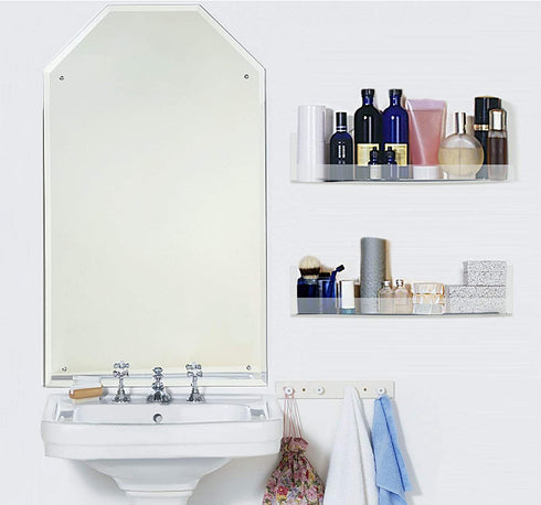 hblife 15" Clear Acrylic Floating Wall Ledge Shelf, Wall Mounted Nursery Kids Bookshelf, Invisible Spice Rack, Clear 5MM Thick Bathroom Storage Shelves Display Organizer, 15" L x 4" D x 2" H, Set of 3