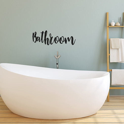 3 Pieces Laundry Pantry Bathroom Metal Sign Metal Bathroom Letters Wall Decor Black Pantry Wall Sign Black Letters Bathroom Decor Laundry Hanging Metal Wall Art for Home Decor, Double-Sided Printed