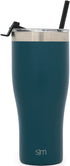 Simple Modern Tumbler with Clear Flip Lid and Straw | Reusable Insulated Water Bottle Stainless Steel Travel Mug | Slim Cruiser Collection | 32oz, Riptide