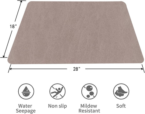 MieMieMie Thin Brown Bath Rugs for Bathroom, Non Slip Washable Bath Mats Rug, Absorbent Bathroom Floor Mat, Bathroom Carpet for for Tub, Shower and Bath Room (Brown), 18In x 28In