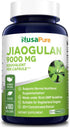 Jiaogulan 9000 mg 180 Veggie Capsules (Extract 20:1, Vegetarian, Non-GMO & Gluten-Free) Gynostemma Pentaphyllum