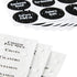 Talented Kitchen 14 Empty 4 oz Square Glass Spice Jars with Lids + Clear Minimalist Spice Labels in 2 Preprinted Chalkboard Styles, Pour/Sift & Coarse Shakers with Airtight Caps, Complete Organization Set
