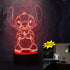 Yan-tech Cute Cartoon lilo Stitch 3D Visual Night Light 16 Colors Remote Control Touch Sensor USB Base Charge AA Battery Powered Baby Room Bedroom Table Light Kids Christmas Gift Deco
