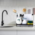 Sink Caddy, Mlesi Kitchen Sink Caddy Organizer Countertop Sponge Brush Soap Holder with Drain Pan,Soap Dispenser Caddy Organizer Rust-Proof Black