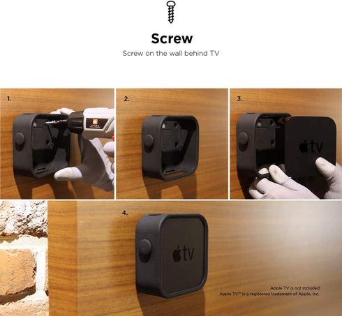 elago TV Wall Mount Compatible with Apple TV Mount, Compatible with Apple TV 4K / HD and All Models - Prevents overheating, Powerful Magnets, Premium Silicone