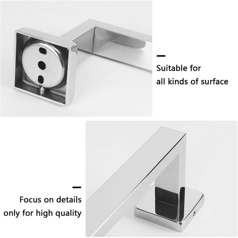 NearMoon Bathroom Towel Bar, Bath Accessories Premium Thicken Stainless Steel Square Shower Towel Rack for Bathroom, Towel Holder Wall Mounted (Chrome Finish, 12 Inch)