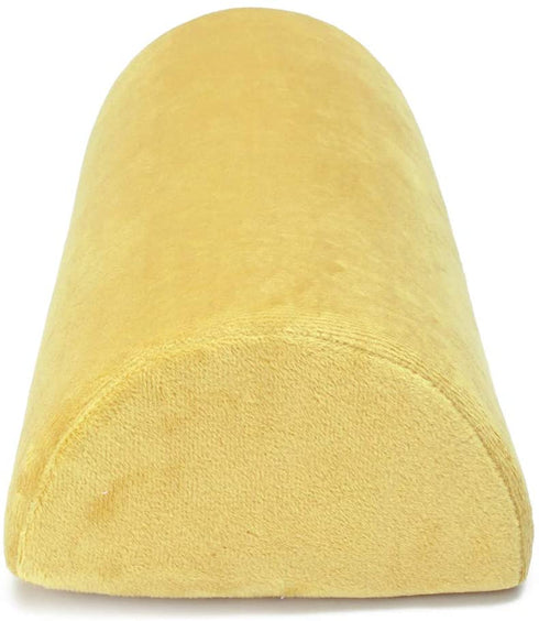 SKYZONAL Half Moon Bolster Pillow for Legs Back Neck Lumbar Spine Knee Pain Relief Memory Foam Support Pillow (Yellow)