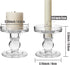 Yeeco Glass Candle Holder, 3.5" Tall Pillar Candle Holder, Candle Stand Set of 2, Crystal Candle Holders for Wedding, Dining, Birthday