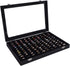 Autoark Velvet Stackable Clear Lid 100 Slots Jewelry Ring Box Showcase Display Organizer,Black,AJ-081