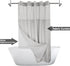 No Hooks Needed Shower Curtain with Snap-in PEVA Liner Set - Hotel Style with See Through Top Window, Machine Washable & Water Repellent, Gray, 71x74