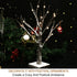 Bright Zeal 1-Pack 18" Tall Lighted Birch Christmas Tree with Faux Snow and 24 Warm White LED Bulbs - Table Top White Birch Tree Lamp Birch Snow Tree Indoor - LED Birch Tree Light Up Tabletop Decor