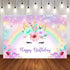 Avezano Unicorn Birthday Backdrop Gold Glitter Rainbow Unicorn Birthday Photo Background Girls Birthday Bokeh Floral Party Decorations Kids Photo Booth Gifts (7x5ft)