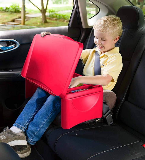 HearthSong Kids™ Portable Folding Lap Desk with Large Storage Activity Tray, 17" L x 12" W, Red