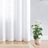 FMFUNCTEX Sheer White Curtains 45 Inch Length Linen Textured Light Filtering Semi Sheer Window Curtains for Small Window Laundry Room Bedroom Rod Pocket 2 pcs