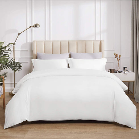 Bedsure Twin Duvet Cover Set White - Brushed Microfiber Soft Duvet Cover Twin 2 Pieces with Zipper Closure, 1 Duvet Cover 68x90 inches and 1 Pillow Sham
