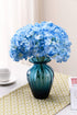 AVIVIHO Blue Hydrangea Silk Flowers Heads Pack of 10 Full Hydrangea Flowers Artificial with Stems for Wedding Home Party Shop Baby Shower D©cor