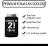 Veracco Finally 21 Cheers to 21 Years Twenty First Can Coolie Holder 21st Birthday Gift Party Favors Decorations (Black/White, 6)