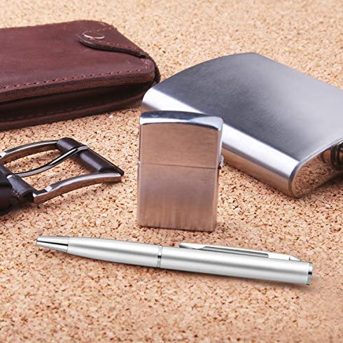 BBTO 10 Pieces Small Pens Mini Pen Metal Thin Pens Fine Wallet Pocket Metal Pen Miniature Gel Ink Pens for Signature Calligraphy Executive Business