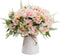 LESING Artificial Flowers with Vase Fake Silk Flowers in Vase Gardenia Flowers Decoration for Home Table Office Party (Pink)