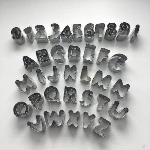 Cookie Cutter Stainless Steel Alphabet Letter Number 0 to 10 Shape Cookie Cutter Mold DIY Cake Molds with Storage Box,Pack of 37 Pcs