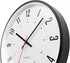 Driini Modern Mid Century Analog Wall Clock (12") Large, Easy to Read Numbers; Black Metal Frame Battery Operated with Silent Sweep Hands Contemporary Decor for Office, Living Room, or Kitchen