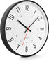 Driini Modern Mid Century Analog Wall Clock (12") Large, Easy to Read Numbers; Black Metal Frame Battery Operated with Silent Sweep Hands Contemporary Decor for Office, Living Room, or Kitchen