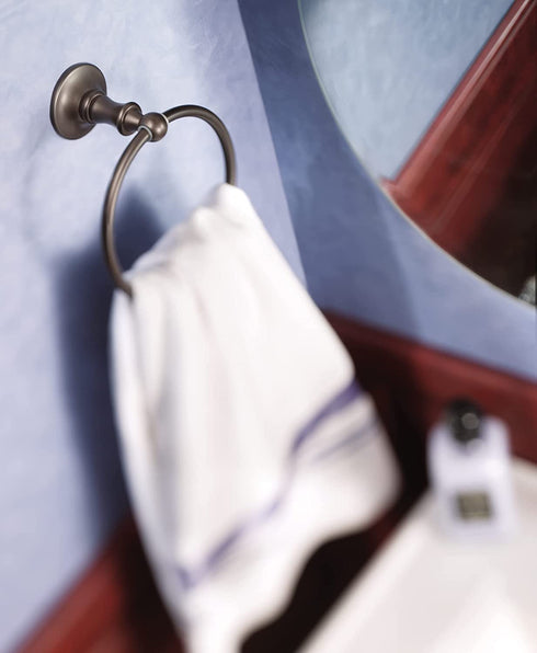 Moen DN6786ORB Danbury Collection European Single Post Bathroom Hand Towel Ring, Oil-Rubbed Bronze
