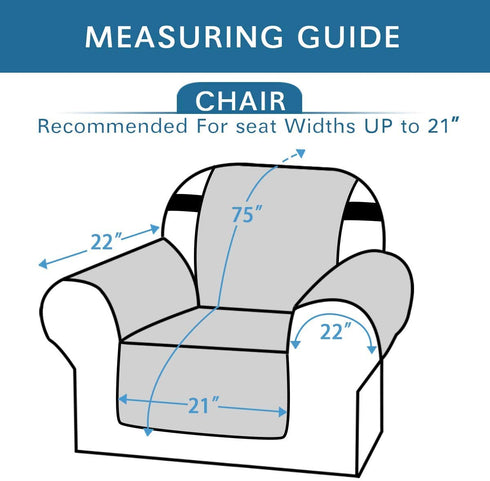 H.VERSAILTEX Reversible Chair Cover for Dogs Pet Water Repellent Sofa Cover Chair Slipcover 2" Thick Straps Slip-Resistant Chair Protector Soft Quilted Seat Width Up to 21"(75"x 65", Navy/Beige)