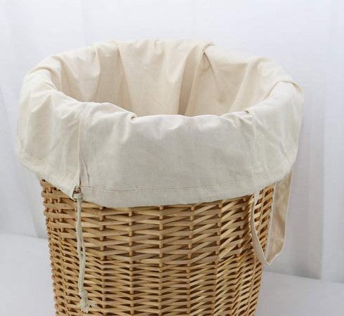 2 Pcs Canvas Laundry Bags with Carrying Handles & Drawstring Closure, Machine-washable Laundry Lining Bags for Laundry Hamper or Baskets
