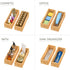 Bamboo Drawer Organizer Storage Box Kitchen - Wood Stackable Tray Set of 2(9x3x2 inch)
