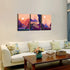 Sunrise and sunset Mountain abstract landscape painting Canvas Wall Art for living room bathroom Wall Decor for bedroom Canvas pictures Artwork 12" x 16" 3 Piece framed office Modern Home decoration