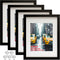 Picture Frame 8x10 Black Picture Frames Set of 4,Display Pictures 5x7 with Mat or 8x10 Without Mat,Solid Wood Photo Frames for Wall or Tabletop Display,Black
