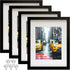 Picture Frame 8x10 Black Picture Frames Set of 4,Display Pictures 5x7 with Mat or 8x10 Without Mat,Solid Wood Photo Frames for Wall or Tabletop Display,Black