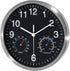 Fzy.bstim Non Ticking Silent Wall Clocks Battery Operated,10 Inch Quality Quartz Analog Wall Clock with Thermometer and Hygrometer,Decorative for Kitchen,Living Room,Bathroom,Office,Garage(Black)