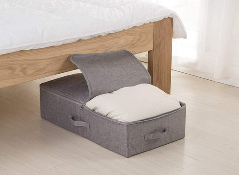 iwill CREATE PRO Under Bed Storage Container, Underbed Shoe Storage Organizer Box with Lid, Blankets, Cloth Storage Bins. Dark Gray